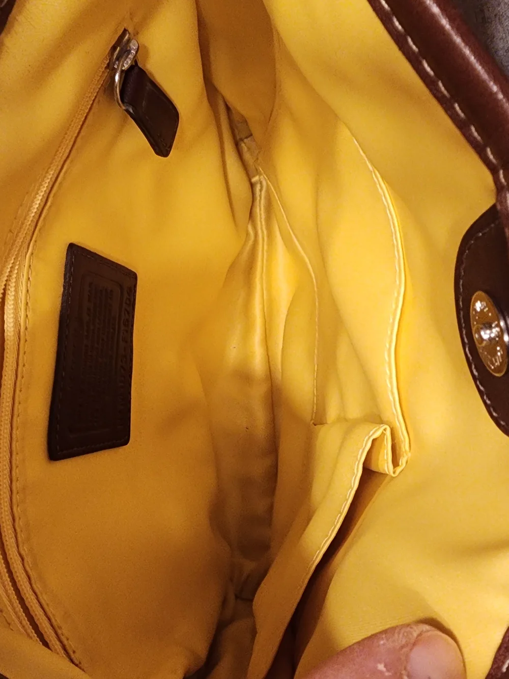 Coach Brown Signature Canvas Shoulder Bag with Dark Brown Trim